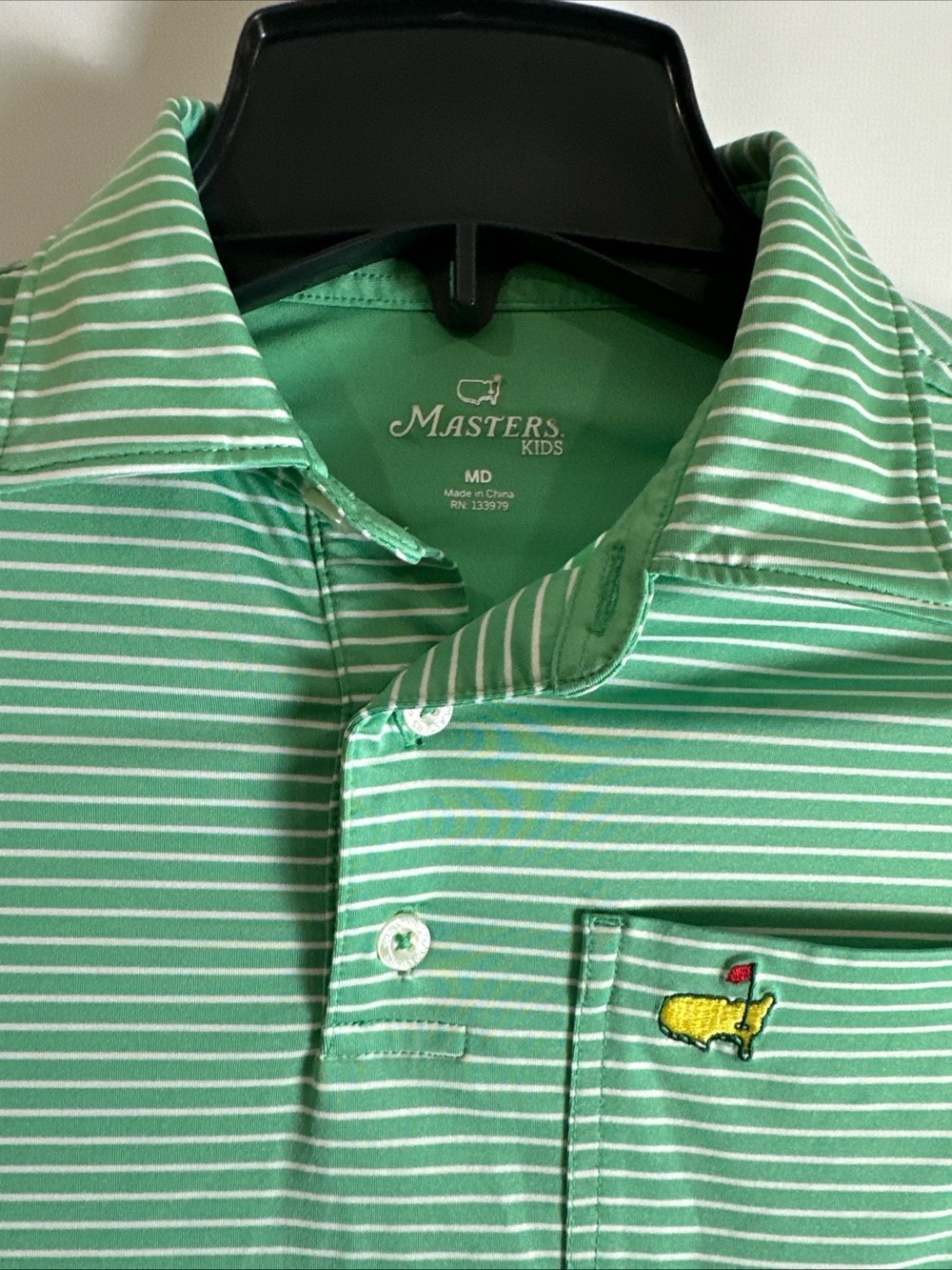 Masters Mint Green & White Striped Polo with Chest Pocket - Picture 3 of 4